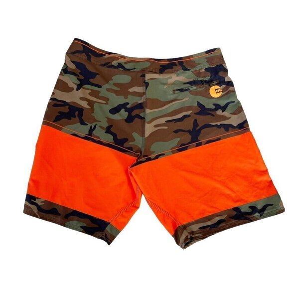 Billabong PX2 Platinum Mens Sz 40 Camo Green & Orange Boardshorts - Picture 3 of 10
